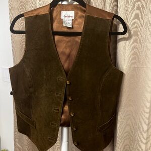 Vintage Cricket Lane Genuine Leather Vest – Brown – Size M